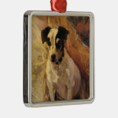 ジャック・ラッセル・ドッグのポートレート メタルオーナメント (右)