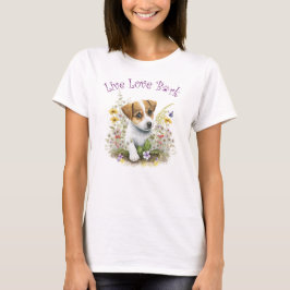 ジャック・ラッセル・ドッグマム フラワー Tシャツ