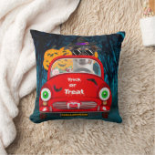 ジャック・ラッセル・ドッグ車の怖いハロウィーン クッション (ブランケット)