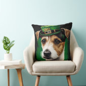 ジャック・ラッセル・ドッグ・イン・セント・パトリックのデイドレス クッション (椅子)