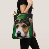 ジャック・ラッセル・ドッグ・イン・セント・パトリックのデイドレス トートバッグ (クローズアップ)