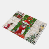 ジャック・ラッセル・ドッグ・クリスマス ドアマット (アングル)