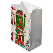 ジャック・ラッセル・ドッグ・クリスマス ミディアムペーパーバッグ (裏面アングル)