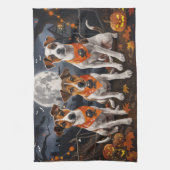 ジャック・ラッセル・ハロウィンおばけ キッチンタオル (縦)