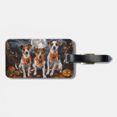 ジャック・ラッセル・ハロウィン不気味 ラゲッジタグ (裏面横)