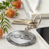 ジャック・ラッセル・ハート・キーチェーンが大好き キーホルダー (側面)