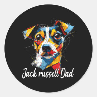 ジャック・ラッセル・パパ 愛犬家 メンズ レディース レトロ ラウンドシール