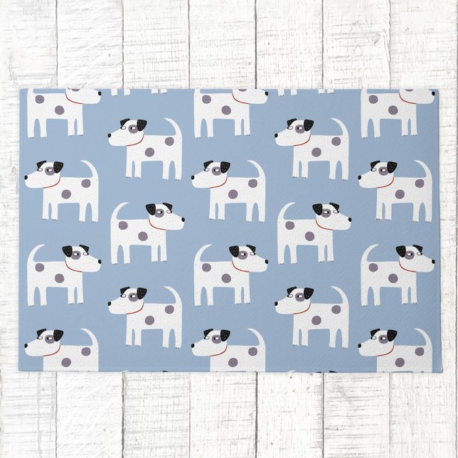 ジャック・ラッセル・パーソン・テリア犬パターン ドアマット (Parson Jack Russell Terrier dog pattern fun doormat)