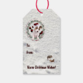 ジャック・ラッセル・ワンちゃん温かいクリスマスの願い ギフトタグ (裏面)