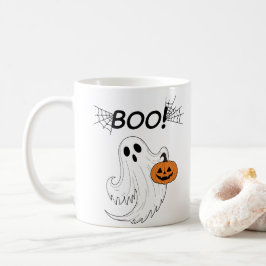 ジャック・o・ランタンと白い幽霊・ブー・ハロウィーン コーヒーマグカップ