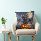 ジャック・o・ランタンに覆われた愛らしいマンガこうもり クッション (椅子)