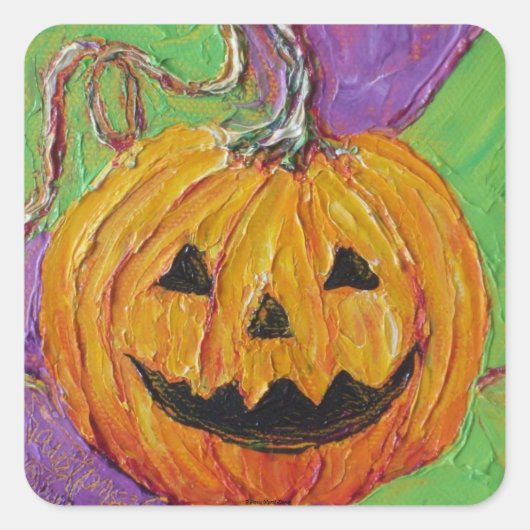 ジャック・O・ランタンのハロウィンステッカー スクエアシール (正面)