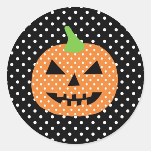 ジャック・O・ランタンのハロウィンステッカー ラウンドシール (正面)