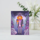 ジャック・o・ランタンカボチャくるみ割りパープル ポストカード (スタンド正面)