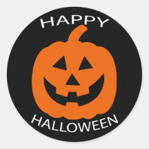 ジャック – O – ランタンカーブ文字ハッピーハローウィンオンブラック