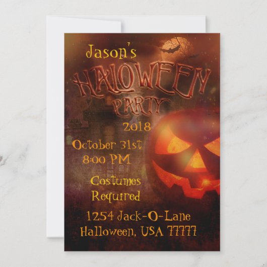 ジャック-O-ランタンチョーハウスハローウィンパーティ 招待状 (正面)