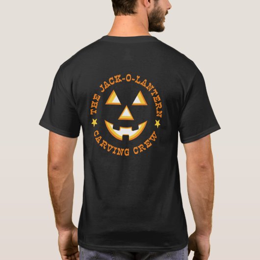 ジャック・O・ランタン彫刻クルーのハロウィーンTシャツ Tシャツ (裏面)