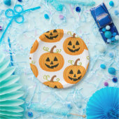 ジャック・o・ランタン模様 ペーパープレート (パーティー)