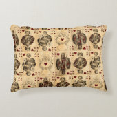 ジャックAceヴィンテージのハートのトランプの女王王 アクセントクッション (正面)