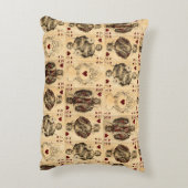 ジャックAceヴィンテージのハートのトランプの女王王 アクセントクッション (裏面(縦))