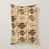 ジャックAceヴィンテージのハートのトランプの女王王 アクセントクッション (正面(垂直))