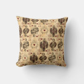 ジャックAceヴィンテージのハートのトランプの女王王 クッション (正面)