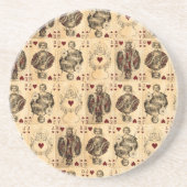 ジャックAceヴィンテージのハートのトランプの女王王 コースター (正面)