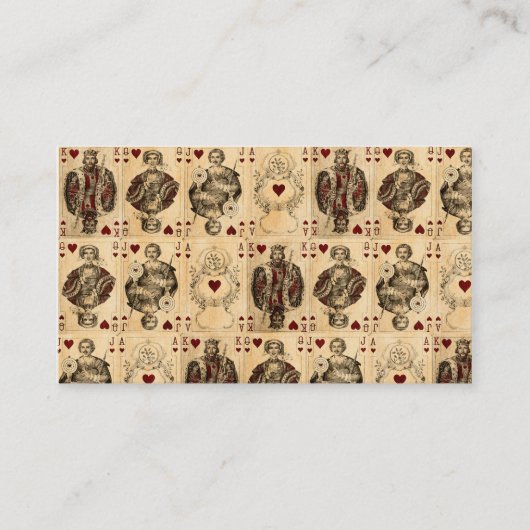 ジャックAceヴィンテージのハートのトランプの女王王 名刺 (正面)