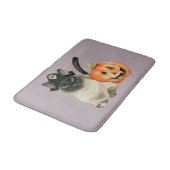 ジャックOのランタンを持つハロウィンのシャム猫 バスマット (アングル)