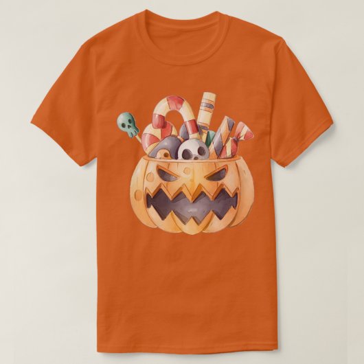 ジャックo'ランタンキャンディハロウィンカボチャ秋メンズW Tシャツ (デザイン正面)
