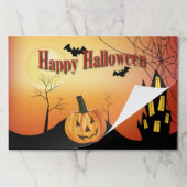 ジャックO'ランタンハロウィンティアウェイ紙ランチョンマット ペーパーパッド (折り畳み)