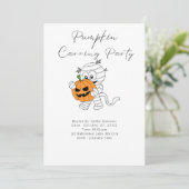 ジャックO'ランタンパンプキンカービングパーティー付きミイラ 招待状 (スタンド正面)