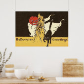 ジャックO'ランタン幽霊ブラックキャットコーンスターク ポスター (キッチン)