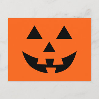 ジャックO'ランタン顔おもしろいハロウィーン ポストカード