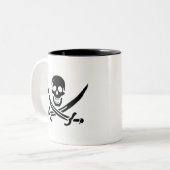 ジャックRackamの確実な海賊旗 ツートーンマグカップ (正面左)