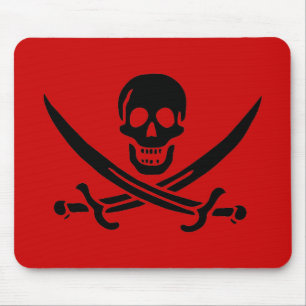 ジャックRackhamの黒いスカルのmousepad マウスパッド