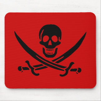 ジャックRackhamの黒いスカルのmousepad マウスパッド