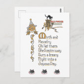 ジャッコランタンカボチャ猫ヴィンテージハロウィンアート ポストカード (正面/裏面)