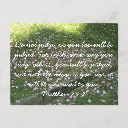 ジャッジしない – クリスチャン葉書 ポストカード (正面)