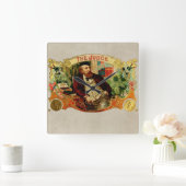 ジャッジヴィンテージシガーボックスラベル スクエア壁時計 (ホーム)