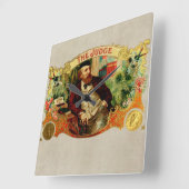 ジャッジヴィンテージシガーボックスラベル スクエア壁時計 (傾斜)