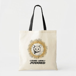 ジャッジーキャット フラワーデザイン – 私は来た、見た、判断した トートバッグ