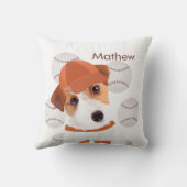 ジャッパーソナライズされたク・ラッセル・ドッグ・ベースボール・ジャージー クッション (裏面)