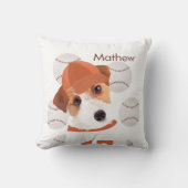 ジャッパーソナライズされたク・ラッセル・ドッグ・ベースボール・ジャージー クッション (正面)