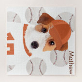 ジャッパーソナライズされたク・ラッセル・ドッグ・ベースボール・ジャージー ジグソーパズル (横)