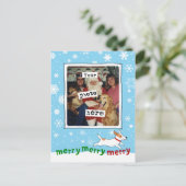 ジャッメリーク・ラッセル | かわいい犬のクリスマスあなたの写真 シーズンポストカード (スタンド正面)