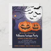 ジャッ不気味クオランタンハロウィンキッズ衣装パーティー 招待状 (正面)