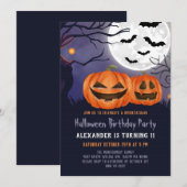 ジャッ不気味クオランタンハロウィーン誕生日パーティー 招待状 (正面/裏面)