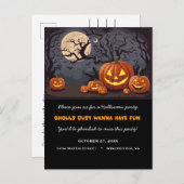 ジャッ不気味クオランタン幽霊のよく出るハローウィンパーティ | インビテーションポストカード (正面/裏面)