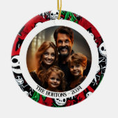 ジャッ不気味ク・オランタン家族写真 セラミックオーナメント (正面)